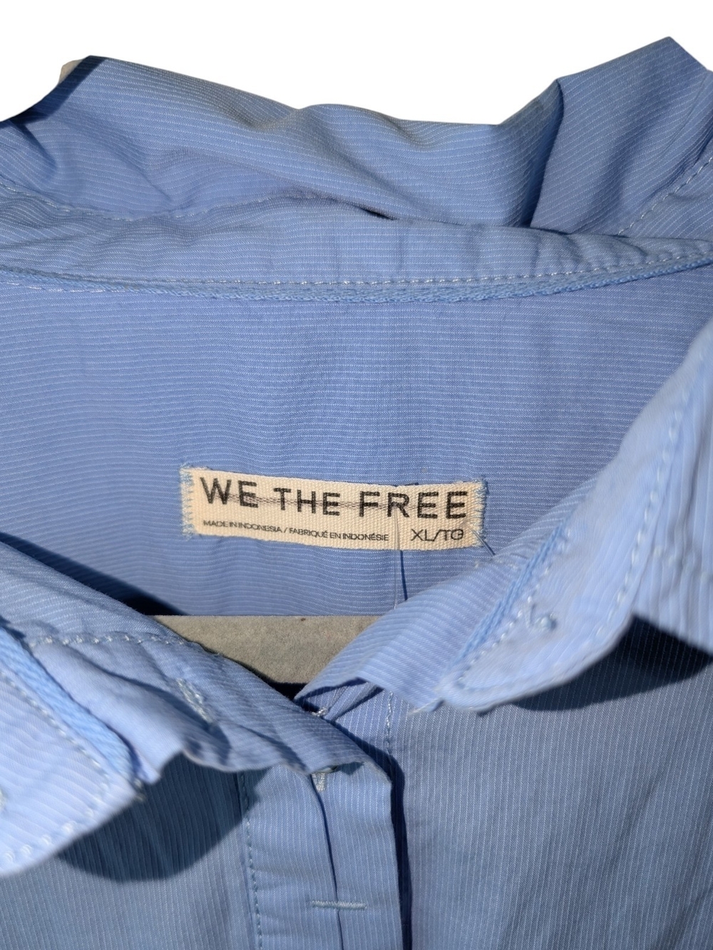 WE THE FREE WOMEN'S LIGHT BLUE OVERSIZED BUTTON-UP TUNIC SIZE XL - Picture 5 of 11
